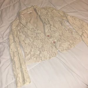 Cream Lace Blazer